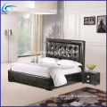 New Design Button Tufted Headboard King Size Leather Bed